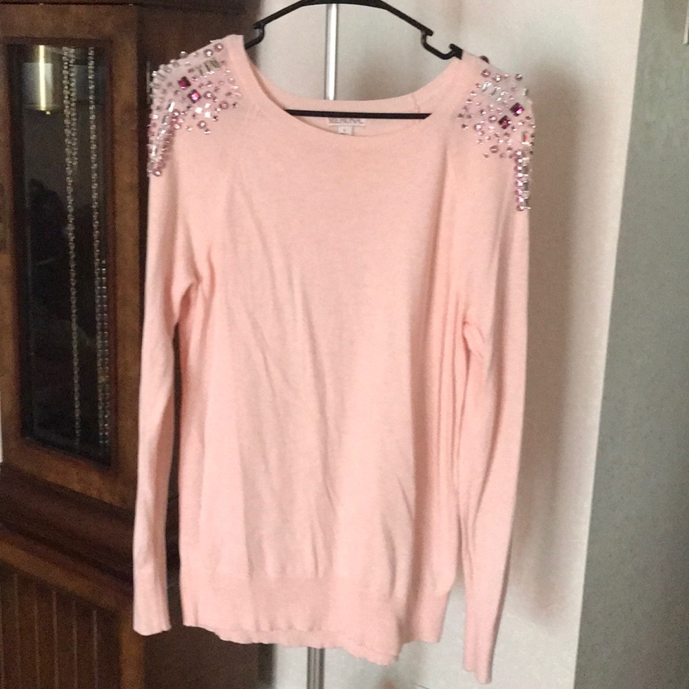 Merona Embellished Shoulder Crewneck Sweater